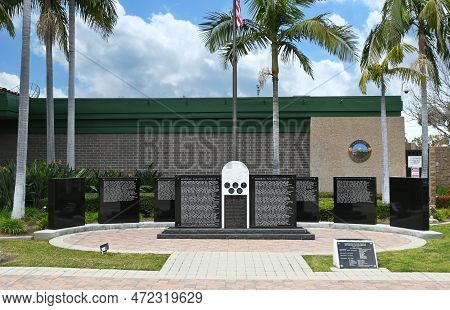 Placentia, California - 8 Mar 2023: Veterans Memorial In The Placentia Civic Center.