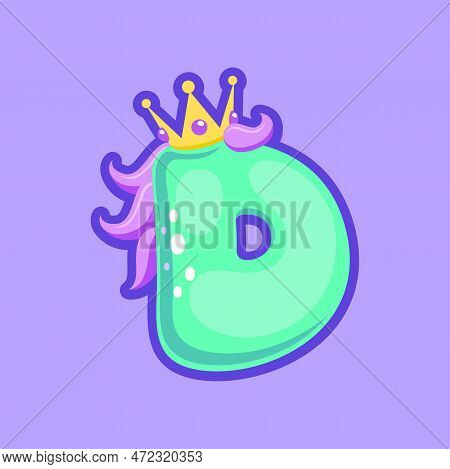 D Letter Unicorn Font Abc, Typography Capital Uppercase English Latin Alphabet Element. Vector Carto