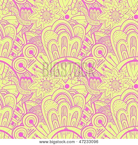 Seamless abstract hand-drawn pattern, steampunk background