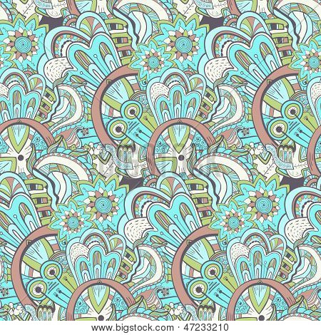 Seamless abstract hand-drawn pattern, steampunk background