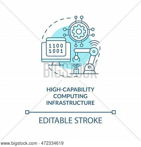 High Capability Computing Infrastructure Turquoise Concept Icon. State It Funding Abstract Idea Thin