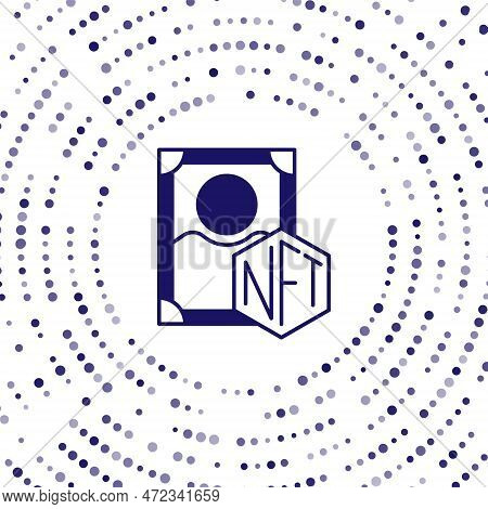 Blue Nft Digital Crypto Art Icon Isolated On White Background. Non Fungible Token. Abstract Circle R