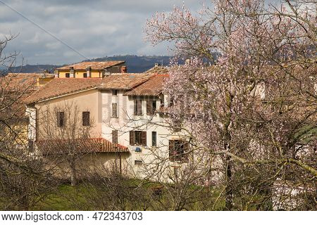 View Of Gualdo Tadino Old Town In Umbrbia During Spring Season, Italy
