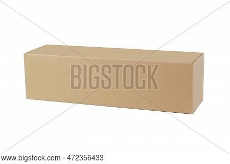 Cardboard Box Isolated On White Background. Clipping Path Included.