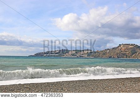Almunecar Beach In Andalucia, Spain In Winter