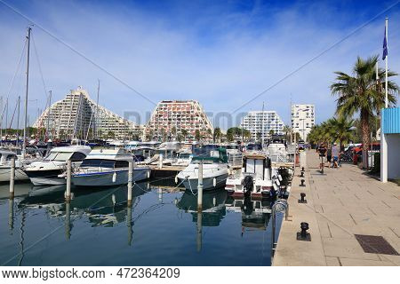 La Grande-motte, France - October 2, 2021: Marina And Harbor Of Famous Centrally Planned Resort Town