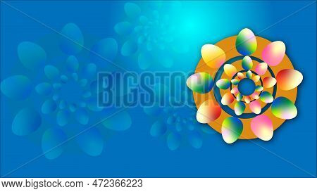 Happy Easter Day Abstract Background Design With Colorful Eggs