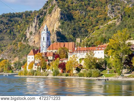 Durnstein Town In Wachau Valley In Autumn, Austria