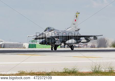 Konya, Turkiye - June 30, 2022: Turkish Air Force General Dynamics F-16c Fighting Falcon (4r-81) Tak