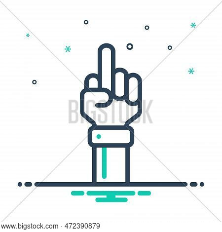 Mix Icon For Fucked Hand Provocation Raised Hands-up Copulate Impolite Gesture Finger