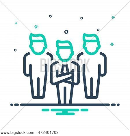 Mix Icon For Leader Head Chief Chairman Commander Officer Member Communicate People Minister
