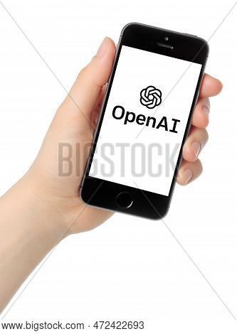 Kiev, Ukraine - March 08, 2023: Openai Logo On Phone Screen In Hand. Openai Is A Non-profit Artifici