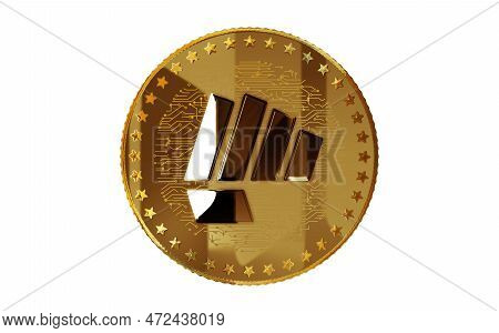 Fight Out Crypto Fght Cryptocurrency Golden Coin 3D Illustration