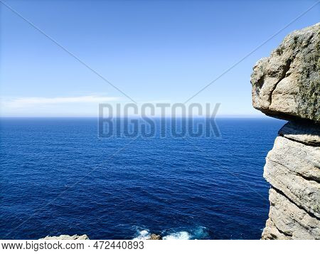 Cape Tourinan Shoreline Landscape, Galicia, Spain. Spanish Panorama