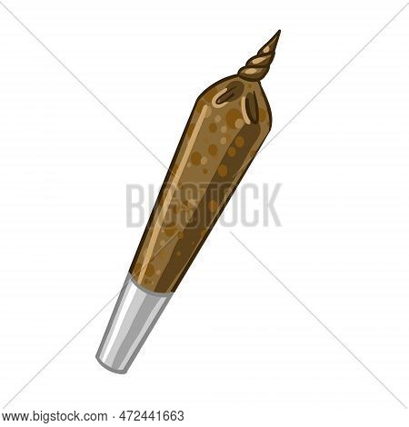 A Jamb Of Cannabis. A Marijuana Cigarette. Vector Illustration Legalize
