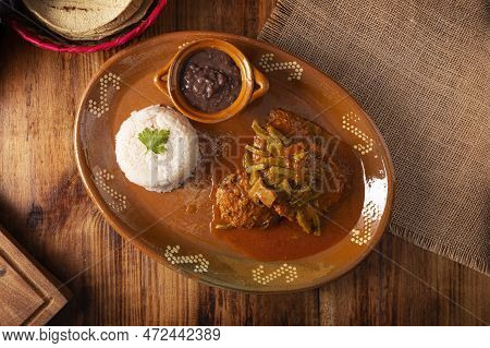 Tortitas De Carne, Meat Pancakes. Popular Recipe In Mexico And Latin America, Tortitas Are Similar T