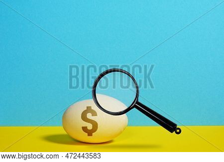 Business Incubator And Start Up Business Grants Are Shown Using A Photo Of Egg And Magnifying Glass.