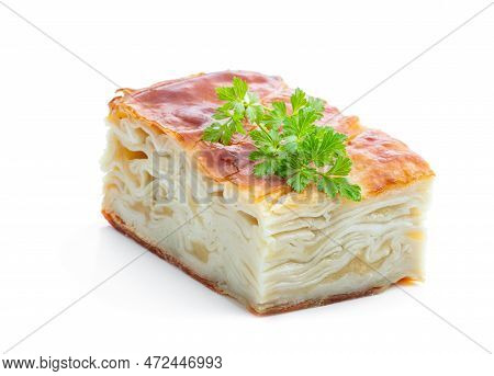 Cheese  Puff Pie Khachapuri Achma Isolated On White