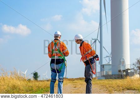 Renewable Energy Engineer Working On Wind Turbine