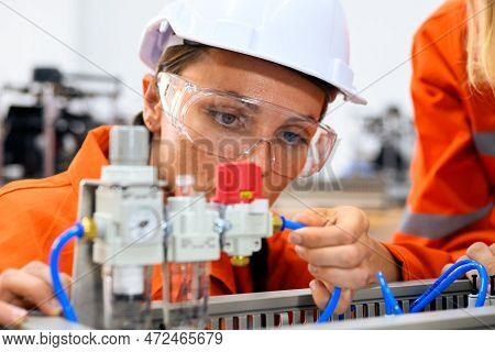Engineer Technician Working And Operating In Training Program
