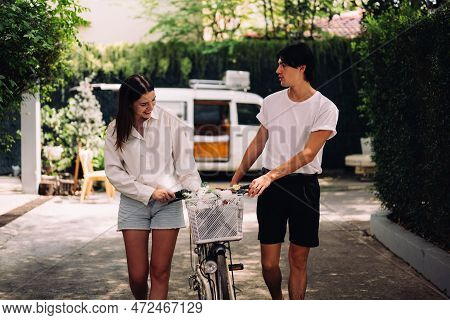 Couple Of Romantic Young People At Home, Vintage Style Photo