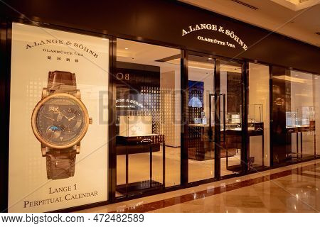 Kuala Lumpur, Malaysia - December 04, 2022: A.alange And Sohne Brand Retail Shop Logo Signboard On T