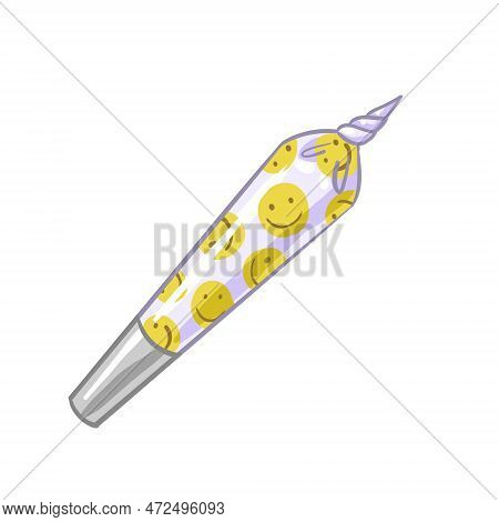 A Jamb Of Cannabis. A Marijuana Cigarette. Vector Illustration Legalize