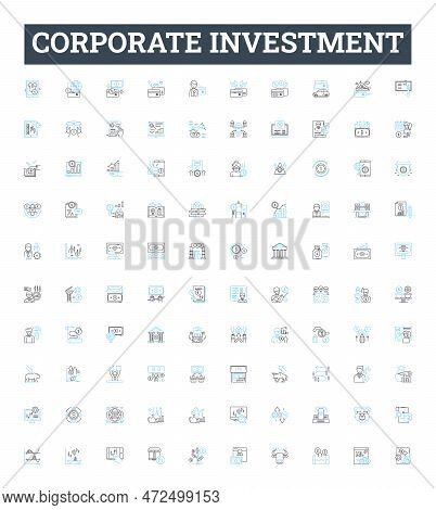 Corporate Investment Vector Line Icons Set. Corporate, Investment, Funds, Equity, Business, Portfoli