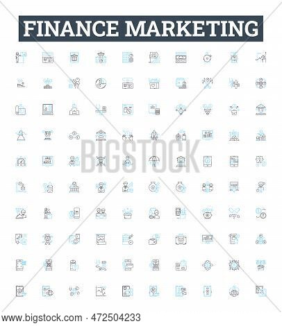 Finance Marketing Vector Line Icons Set. Financing, Marketing, Banking, Investments, Stocks, Bonds, 