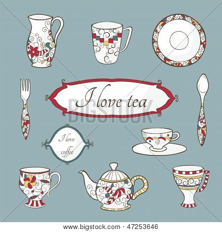 ชุดวินเทจ dishware