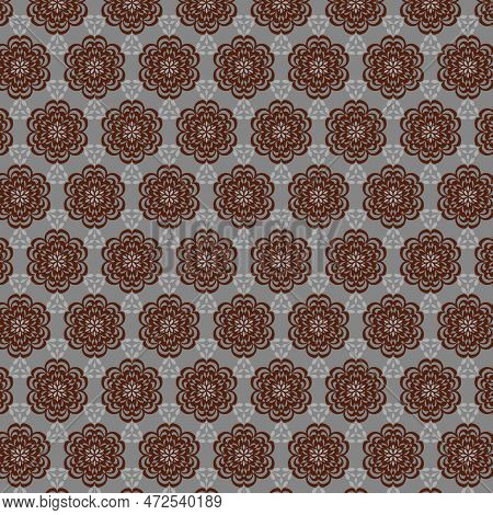 Calm Natural Muted Abstract Geometric Lace Flower And Leaf Pattern Simple Geometric Two-tone Flower 