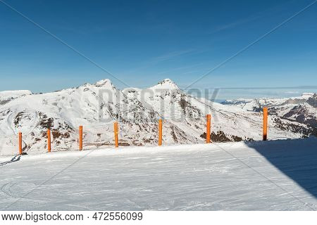 Eigergletscher, Canton Bern, Switzerland, February 11, 2023 Incredible Beautiful View Over The Snow 