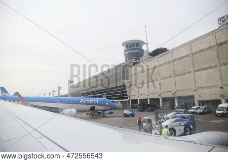 Buenos Aires, Argentina, November 18, 2022: Boarding Area Of The Jorge Newbery International Airport