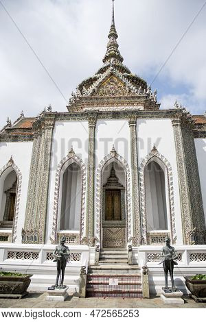 Phra Viharn Yod Temple At Grand Palace Complex In Bangkok. The Building Is Used As A Chapel For Budd