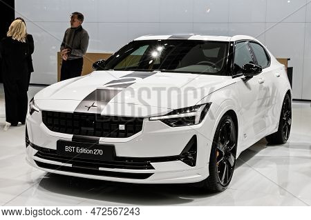 Polestar 2 Bst Edition 270 Electric Sports Car At The Brussels Autosalon European Motor Show. Brusse