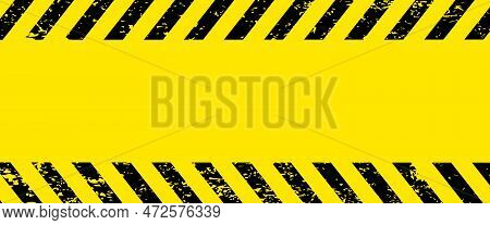 Black And Yellow Warning Line Striped Rectangular Background, Warning To Be Careful Of The Potential