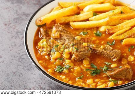 Gheimeh Or Qeimeh Is An Iranian Stew Consisting Of Diced Mutton Or Beef, Tomatoes, Split Peas, Onion