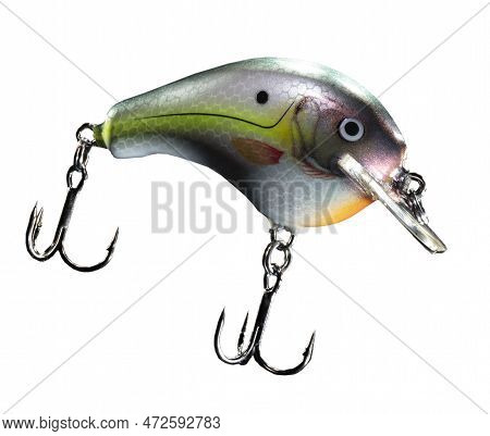 Crankbait For Fishing That Is Isolated On A White Background
