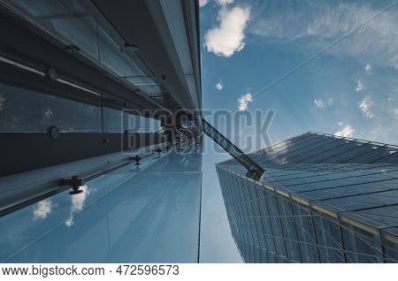 Lvm Glass Skyscrapers With Skybridge At The Head Office Of The Lvm Insurance Company In Muenster