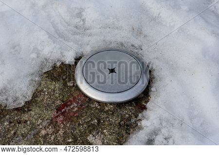 The Stainless Point On The Rock Is The Compass. Cardinal Directions Will Help Tourists Orient Themse