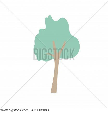 Cartoon Tree Green Summer Wood Simple Illustration