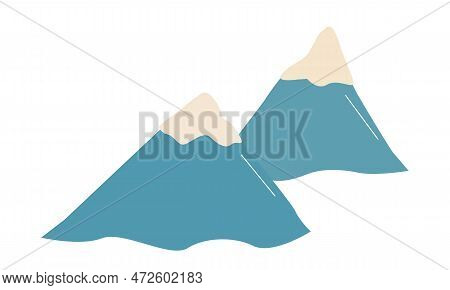 Blue Mountains Icons Isolated Cartoon Illustration For Background