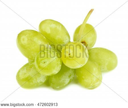Cluster Of White Muscat Grapes Isolated On White Background