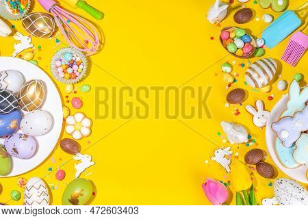 High-colored Easter Baking Background