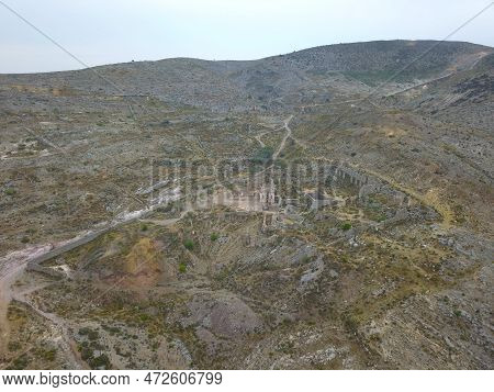 Abandoned Real Del Catorce: Aerial View Of Ghost Town By Slp Drone, Mexico