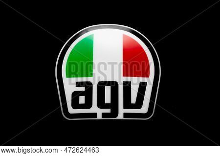 Mierzecice, Poland - 14.03.2023- Agv Logo Of A Company Producing Motorcycle Helmets