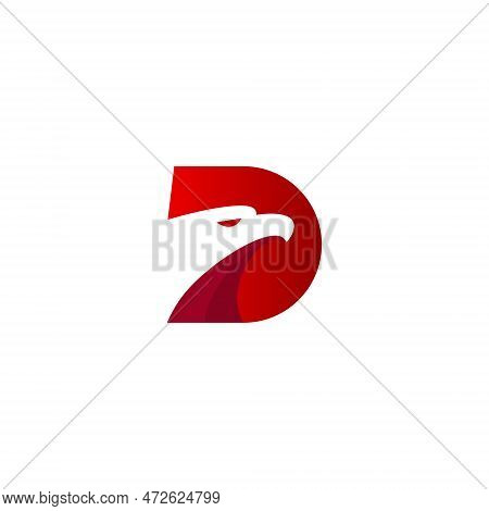 Letter D And Eagle Vector Illustration For An Icon,symbol Or Logo. D Initial Logo
