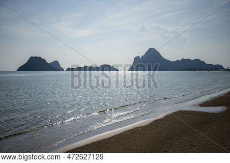 The Beach And View At The Beach Road In The City Of Phrachuap Khiri Khan In The Province Of Prachuap