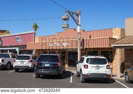 Scottsdale, Az, Usa - Jan. 24, 2023: La Vez Spa At 7220 E Main Street In Historic City Center Of Sco