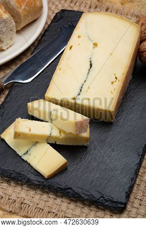 Cheese Collection, French Morbier Semi-soft Cow Milk Cheese With Black Mold Layer
